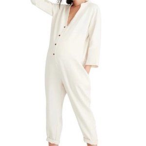 HATCH Maternity 3/4 Sleeve Button-Front Jumpsuit